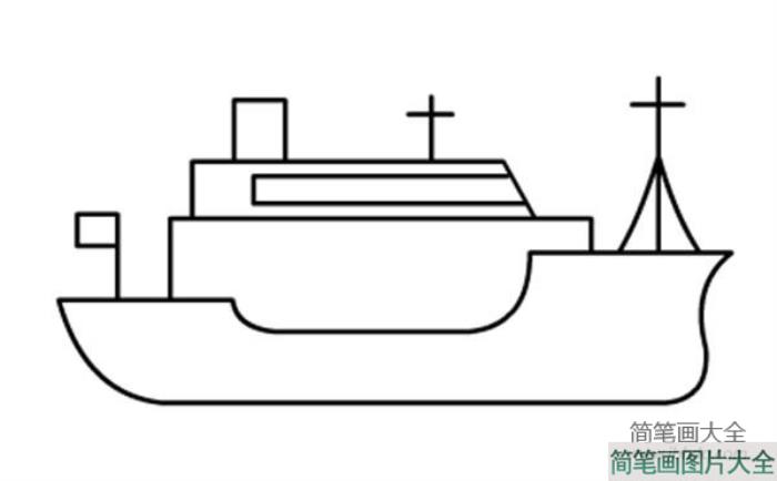 幼儿简笔画图片军舰的画法  第5张