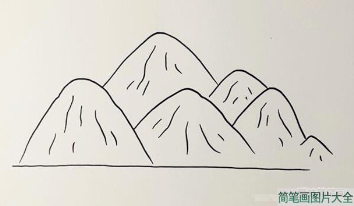 高山流水的简笔画