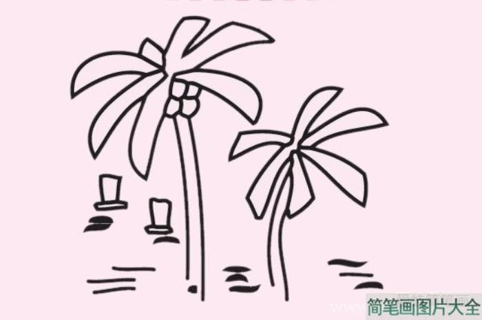 海滩风景简笔画图片大全  第3张