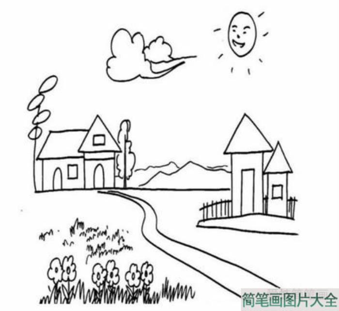 夏天风景简笔画图片大全  第4张