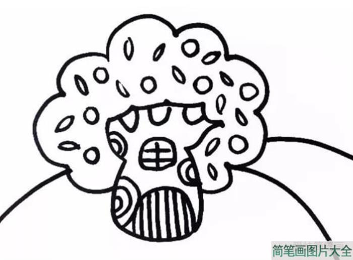 大树房子简笔画  第6张