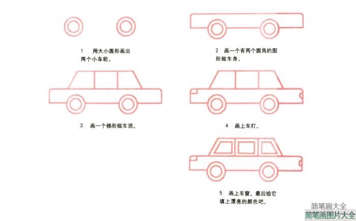 小轿车简笔画画法  第2张