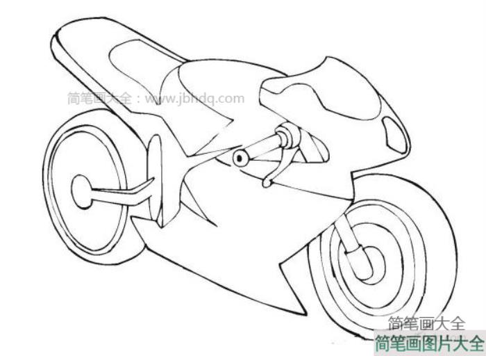 趴式摩托车简笔画  第1张