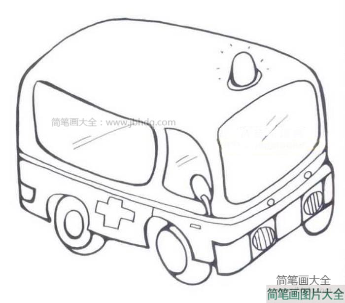 医院的救护车简笔画  第1张