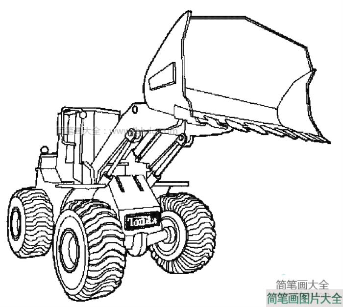 挖掘机简笔画图片  第2张