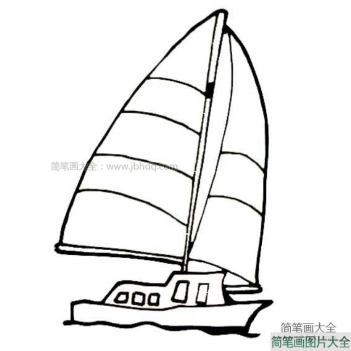 帆船简笔画素材  第1张