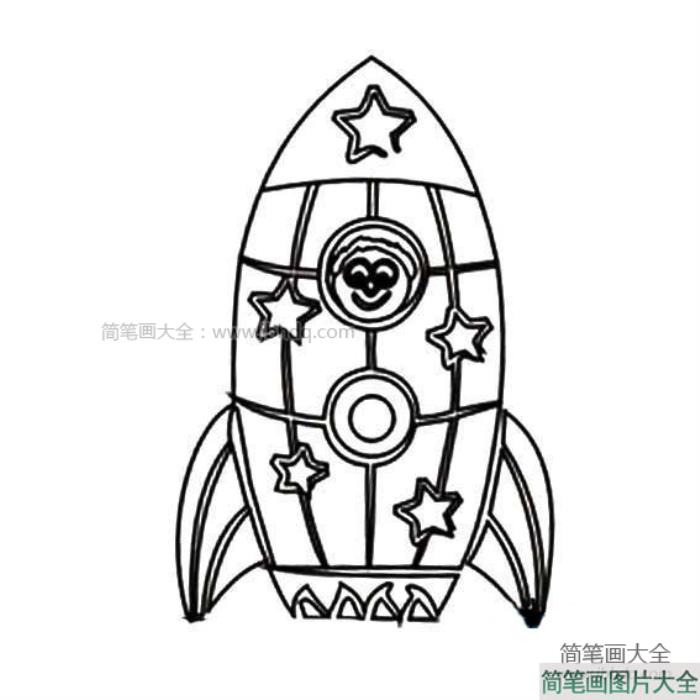 卡通宇宙飞船简笔画  第2张