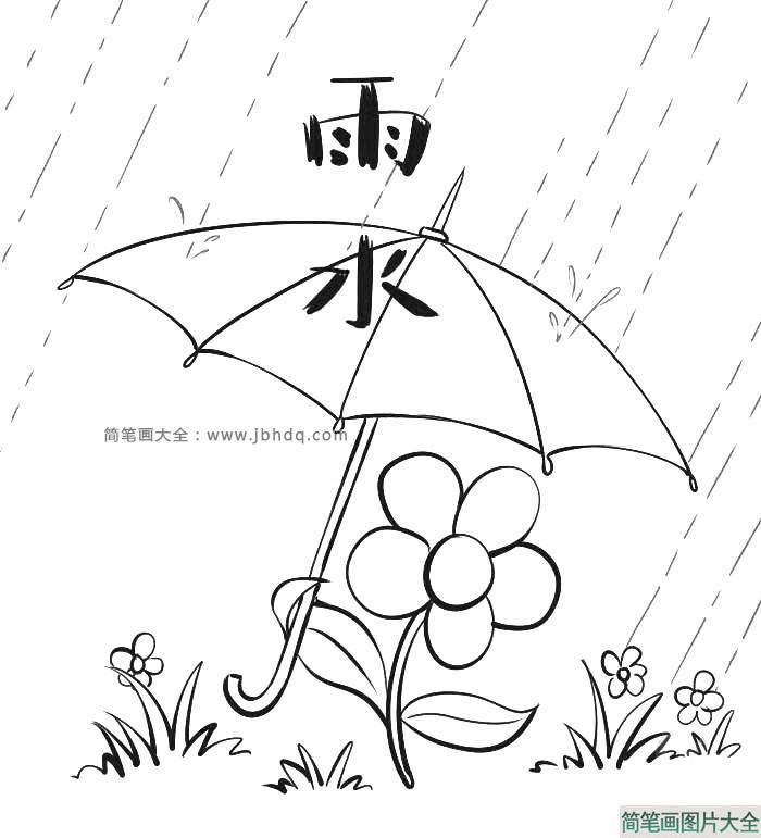 二十四节气雨水简笔画