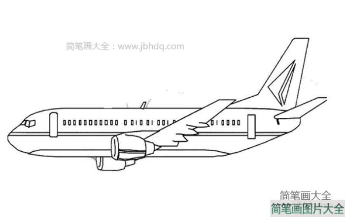 空中飞行的飞机简笔画  第1张