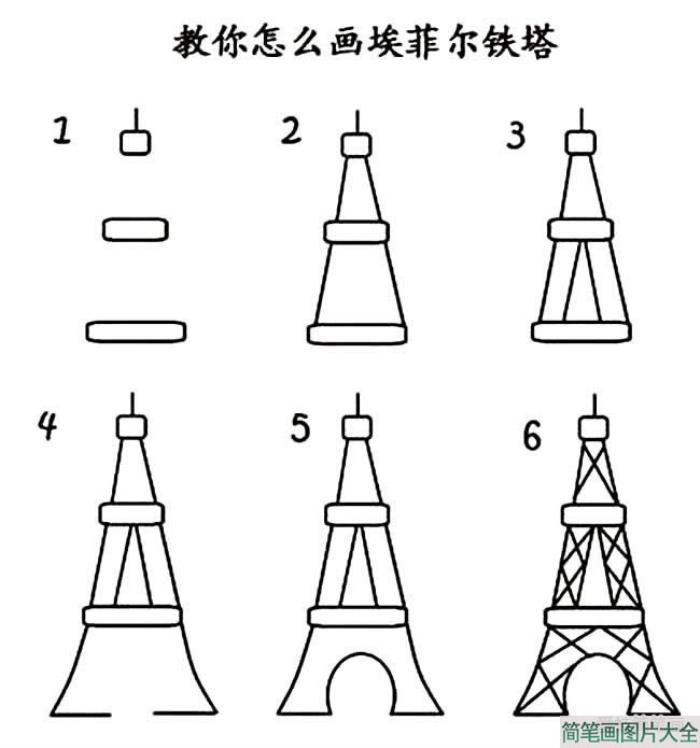 埃菲尔铁塔简笔画