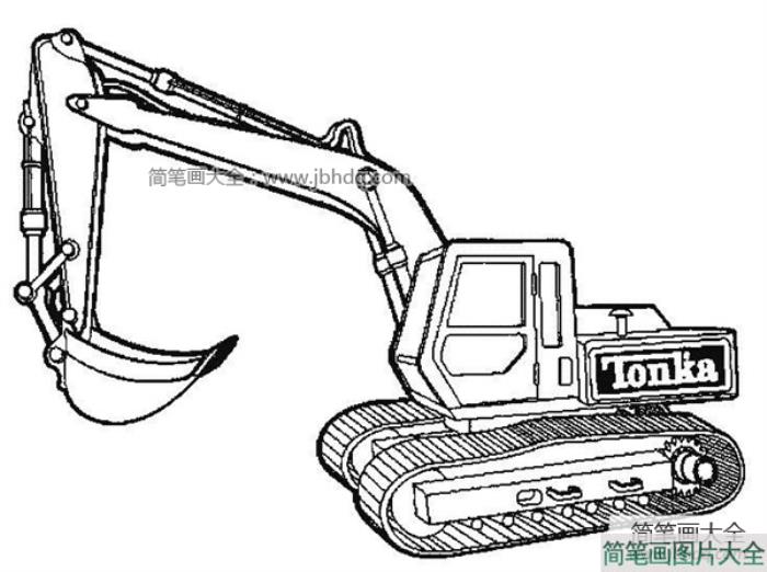 工程车简笔画图片之挖掘机