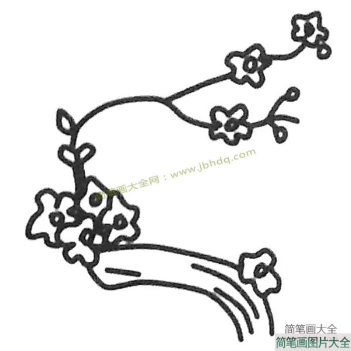 儿童简笔画大全_梅花简笔画教程  第4张