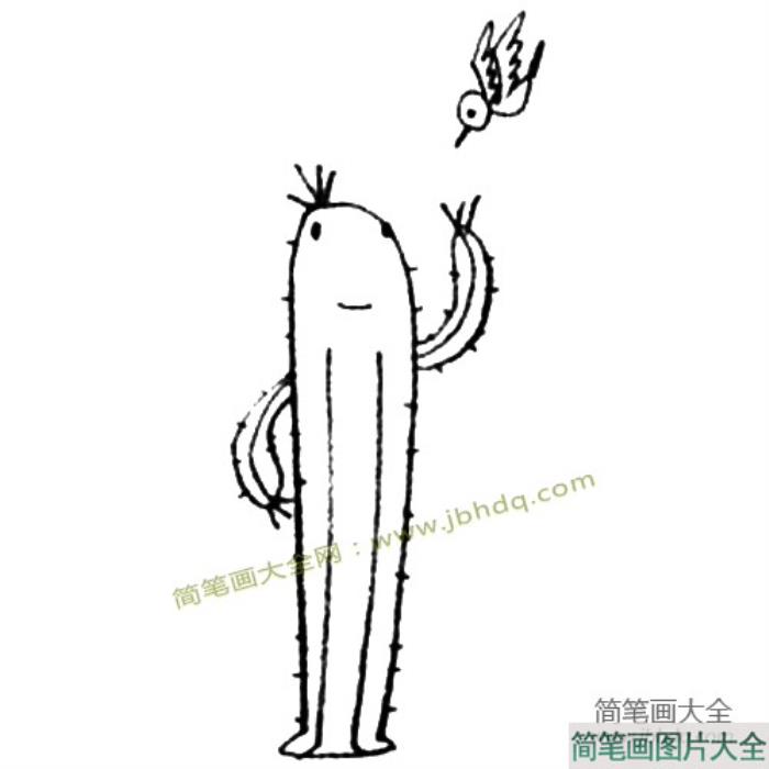 一组可爱的卡通仙人棒简笔画图片  第4张