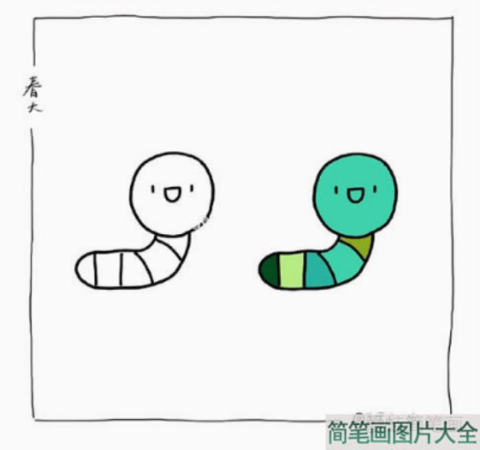 菜青虫简笔画  第1张