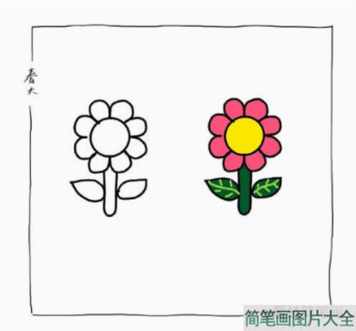 一朵花简笔画  第1张