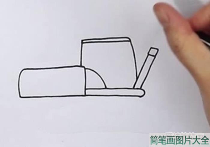 工程挖掘机简笔画画法  第1张