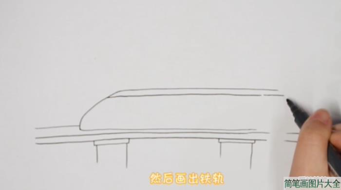 高铁穿过山简笔画怎么画  第2张