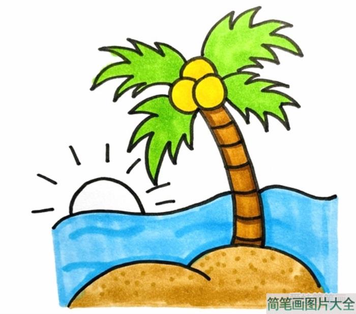 海边美景简笔画  第4张