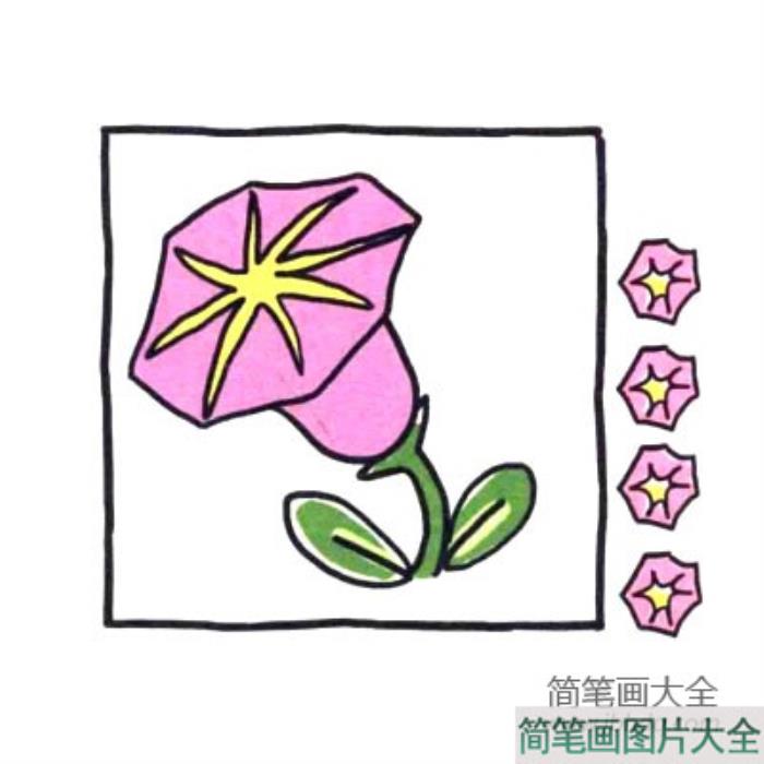 四步画出可爱简笔画_叭叭叭喇叭花  第4张