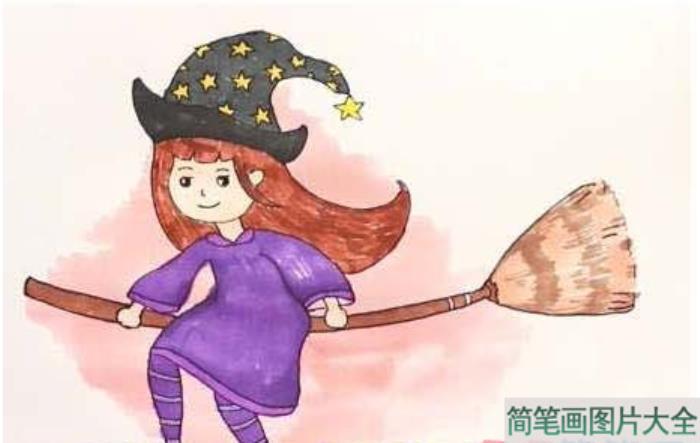 万圣节小魔女简笔画  第6张