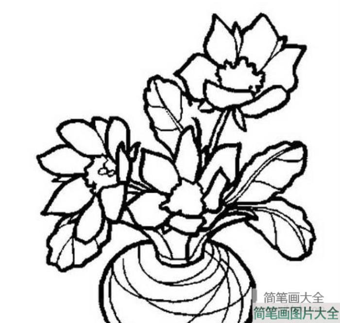 儿童简笔画花瓶加花_花瓶与花的简笔画图片  第1张