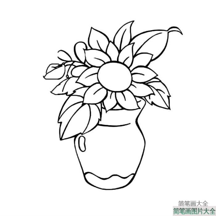 儿童简笔画花瓶加花_花瓶与花的简笔画图片  第2张