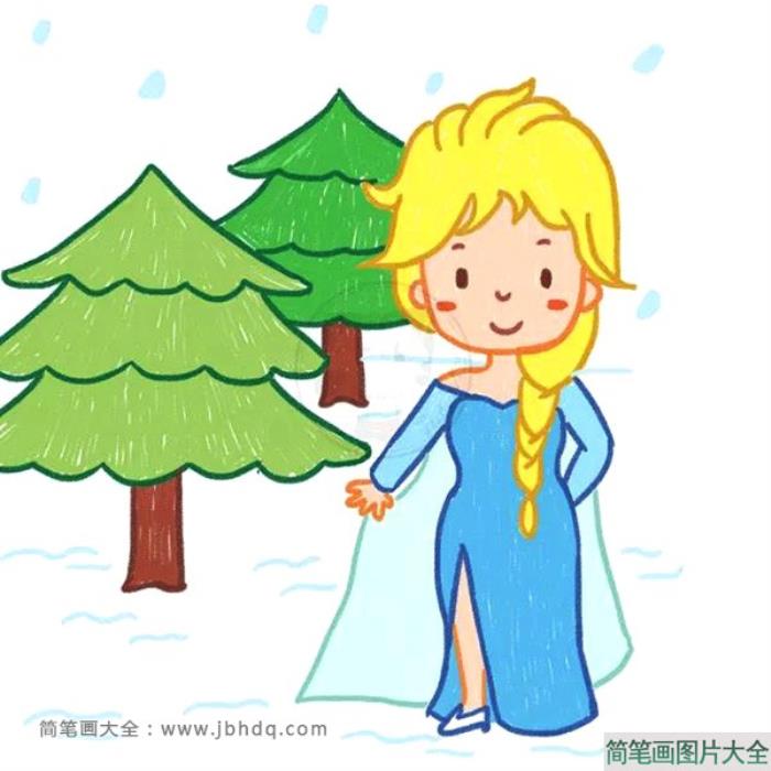 冰雪奇缘公主简笔画  第7张