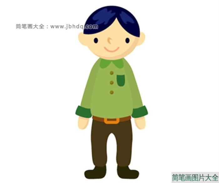 四张小男孩小学生简笔画图片