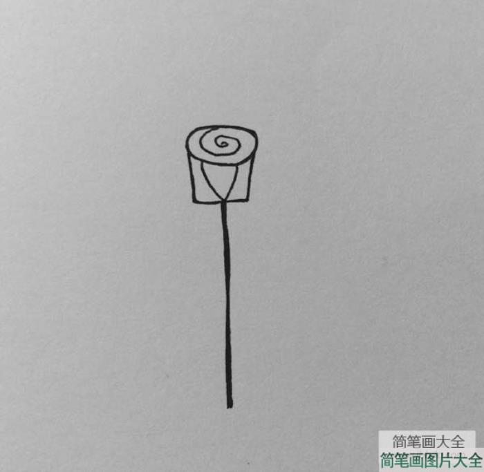 简单的玫瑰花简笔画画法  第4张