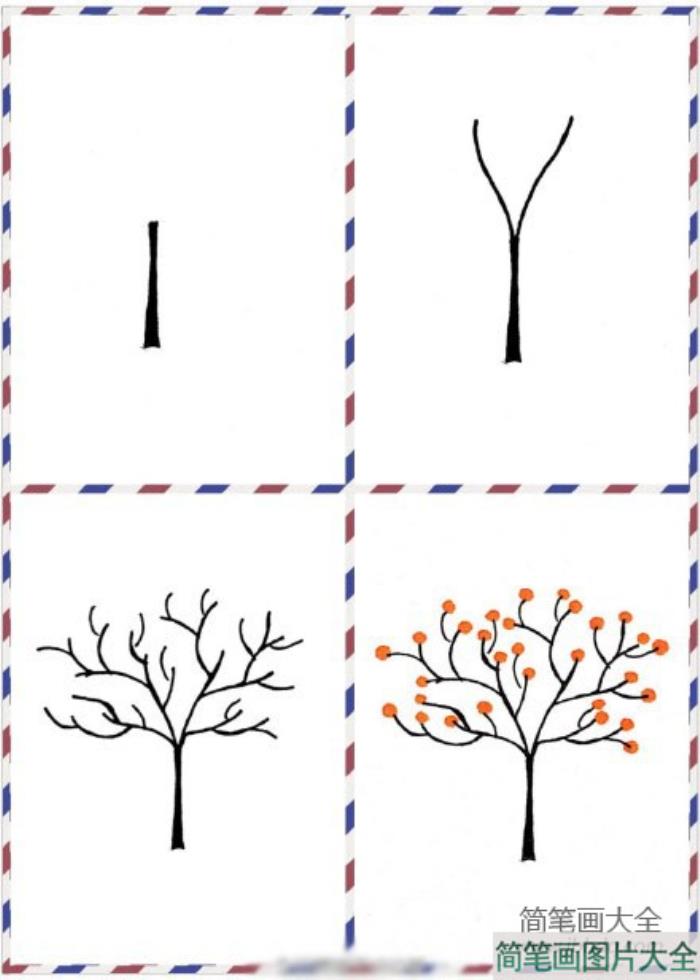 幼儿大树简笔画_漂亮的大树  第1张