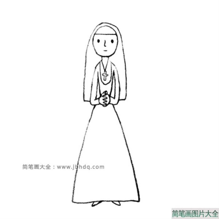 修女简笔画图片  第1张