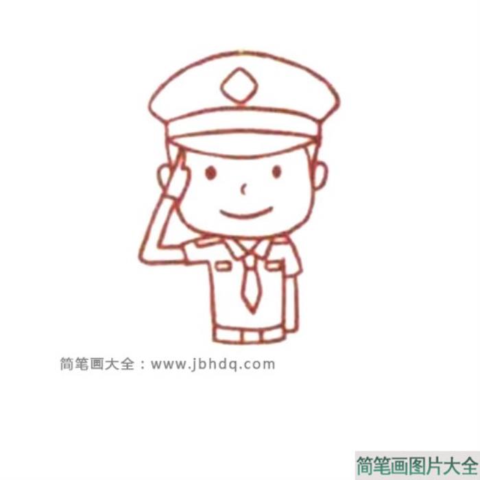 交通警察简笔画教程  第2张