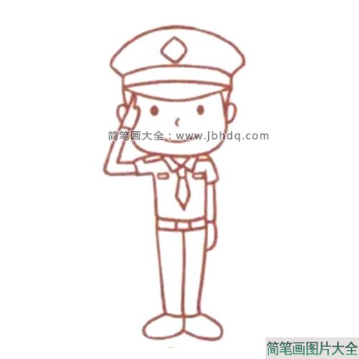 交通警察简笔画教程  第3张