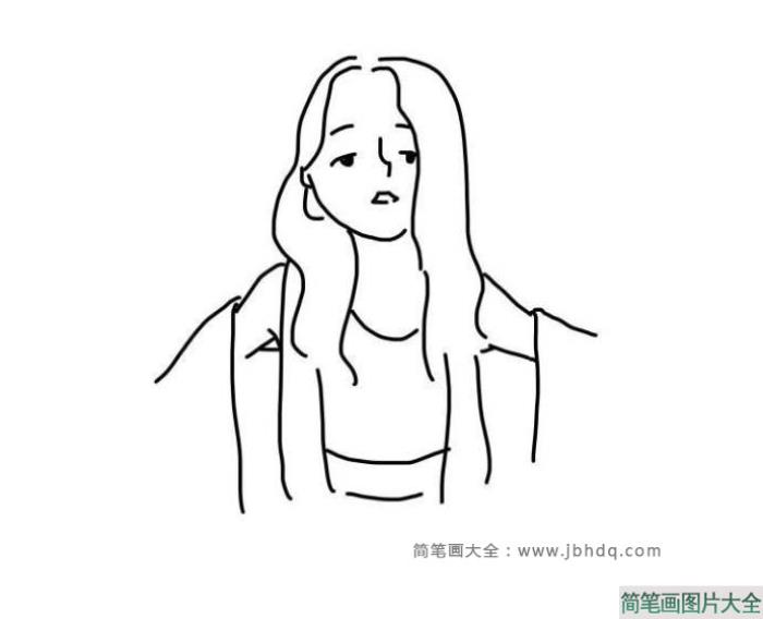 9张漂亮的女孩简笔画图片  第7张