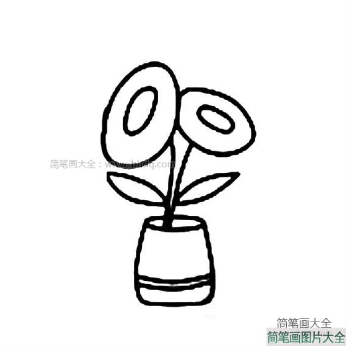 花盆和花简笔画  第2张