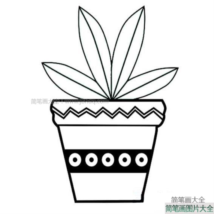 简单的小盆栽简笔画