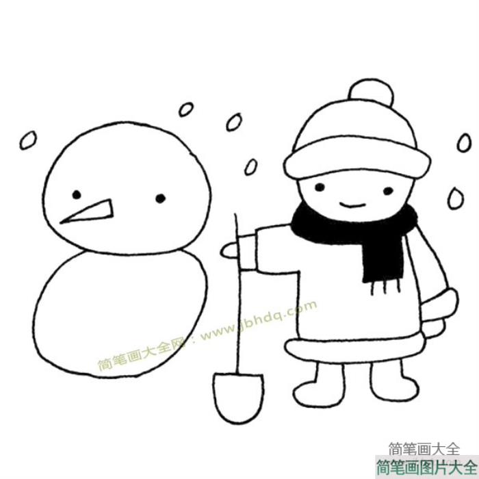 堆雪人简笔画