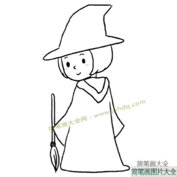 抓住人物特点_小魔女简笔画教程  第4张