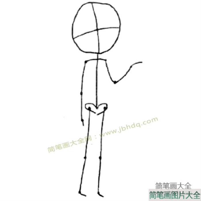 各种人物动作简笔画_抬手