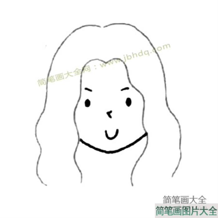 小女孩发型简笔画_卷发  第2张