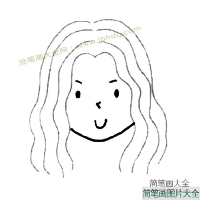 小女孩发型简笔画_卷发  第3张