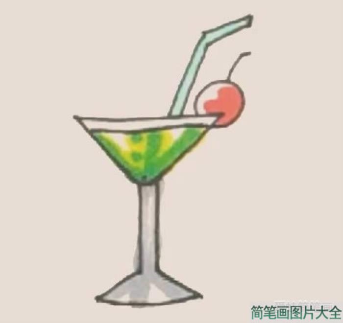 鸡尾酒简笔画  第5张