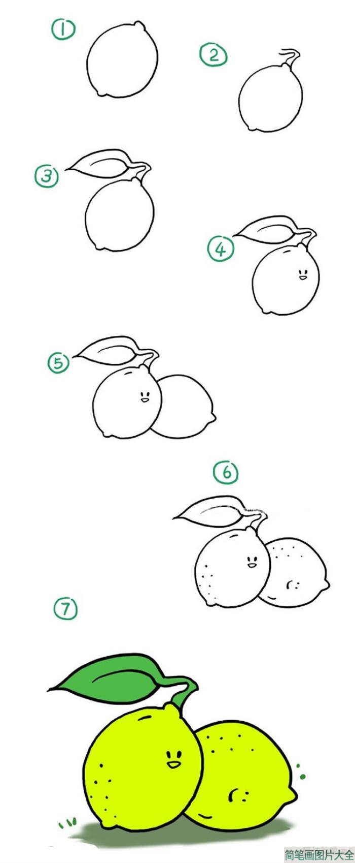 卡通柠檬简笔画  第1张