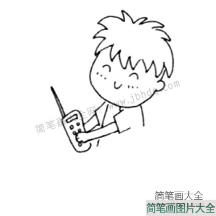 Q版背背裤小子简笔画画法  第3张