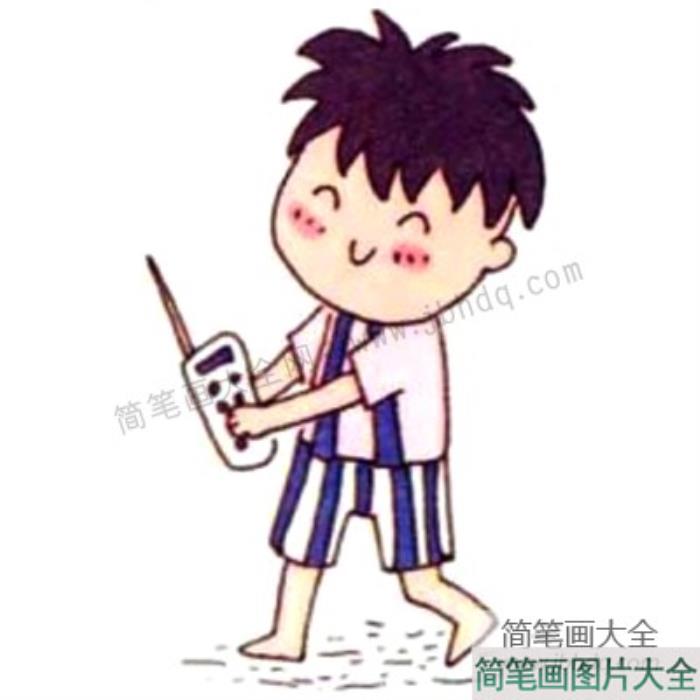 Q版背背裤小子简笔画画法  第5张