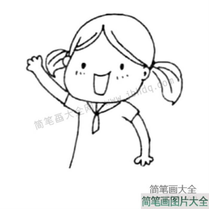 Q版双马尾小姑娘简笔画画法  第4张