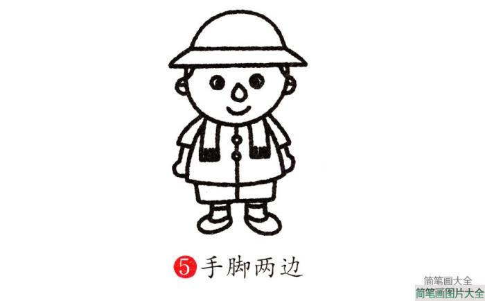 学画戴帽子的小男孩  第5张