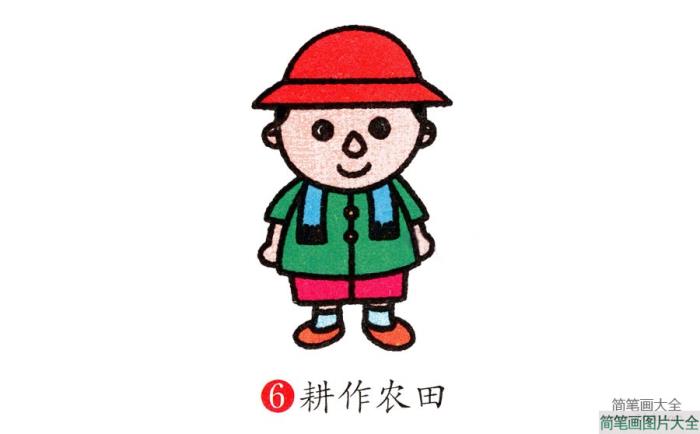 学画戴帽子的小男孩  第6张