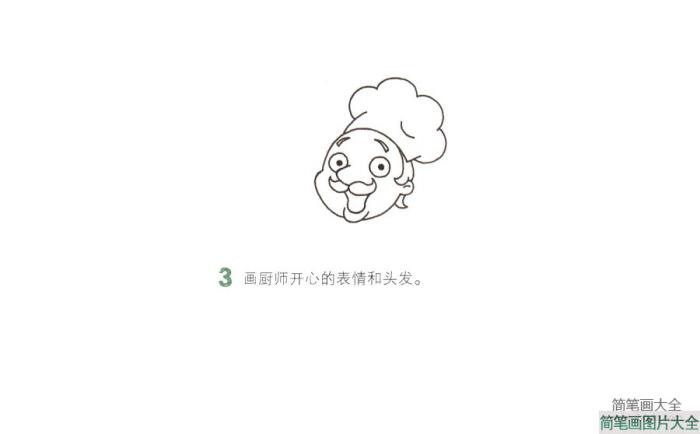 开心的厨师简笔画  第3张