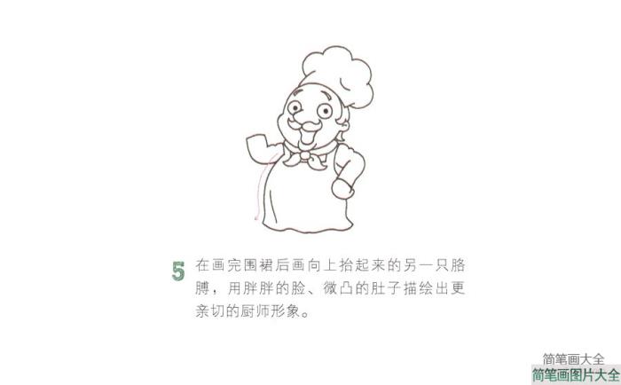 开心的厨师简笔画  第5张